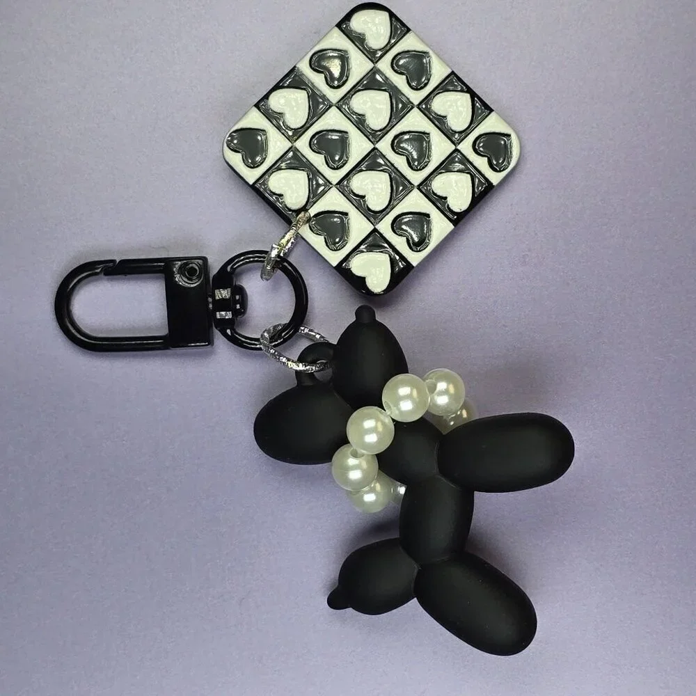 Balloon Dog Keychain‎ With Pearl Necklace (NWOT)